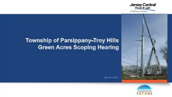 April 24, 2019  Introductions  Jersey Central Power &amp; Light (JCP&amp;L, a FirstEnergy