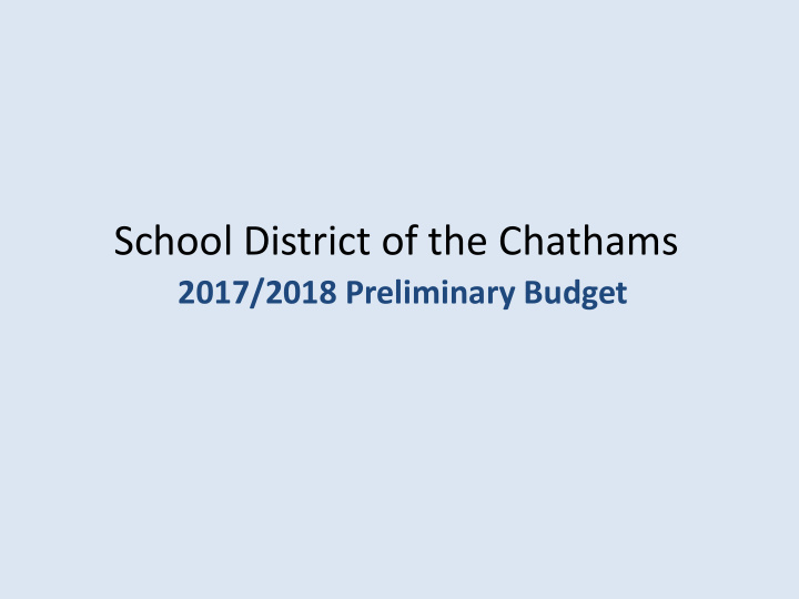 school district of the chathams