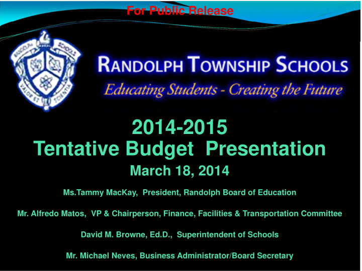 2014 2015 tentative budget presentation
