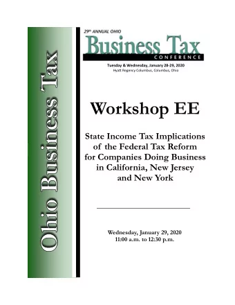 Biographical Information  Kurt E. Wolter, Tax Manager, Worthington Industries, Inc.  200 W. Old