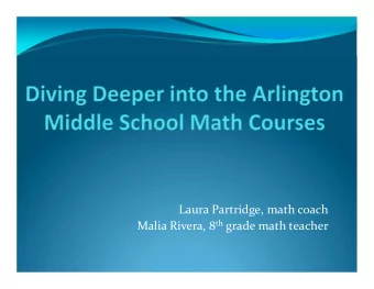 Laura Partridge, math coach Malia Rivera, 8 th grade math teacher  APS curriculum is based on: