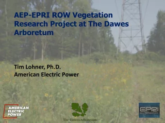 Arboretum  Tim Lohner, Ph.D.  American Electric Power  Erosion Control  Woody Plant