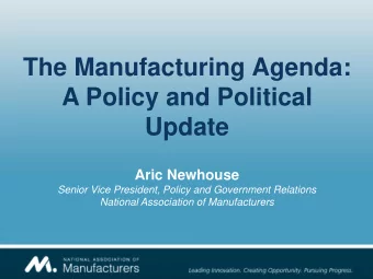 Update  Aric Newhouse  Senior Vice President, Policy and Government Relations National Association