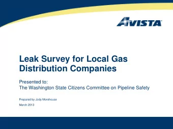 Distribution Companies  Presented to:  The Washington State Citizens Committee on Pipeline Safety