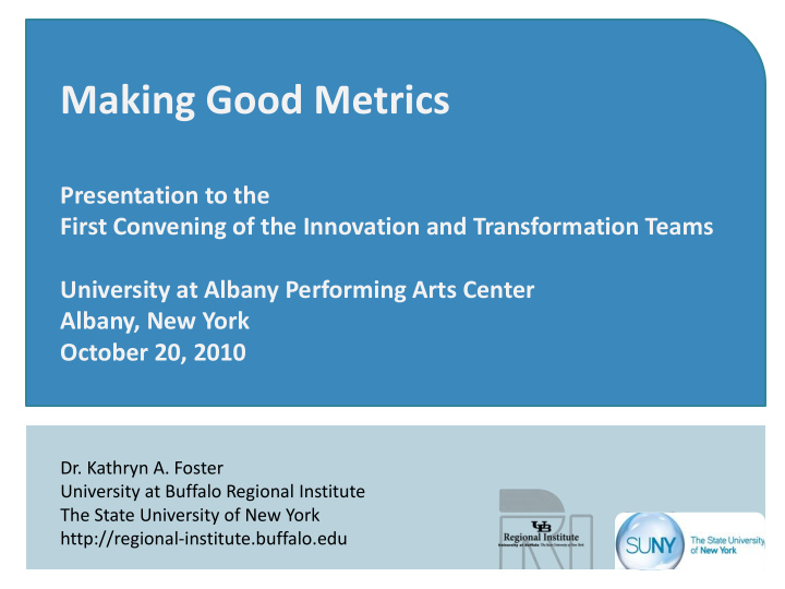 making good metrics