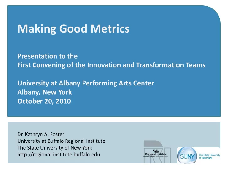 making good metrics