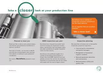 Take a                     look at your production line  Bactoforce has a variety of  inspection