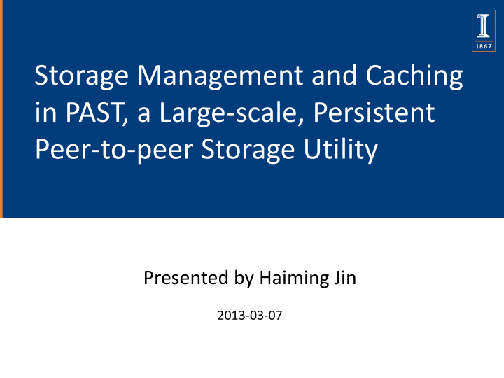 storage management and caching