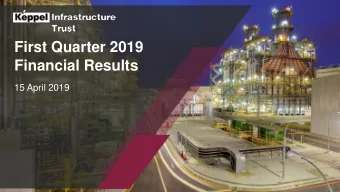 First Quarter 2019  Financial Results  15 April 2019  Important Notice  Not for distribution in the