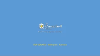 NEW ZEALAND |  Wellington |  Auckland  Study English at the Campbell Institute  A premium English