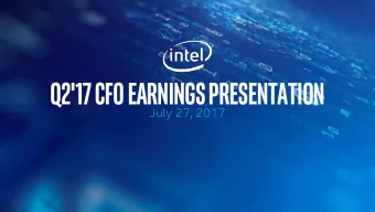 Q2'17 CFO EARNINGS Presentation  July 27, 2017  Disclosures  This presentation contains non-GAAP