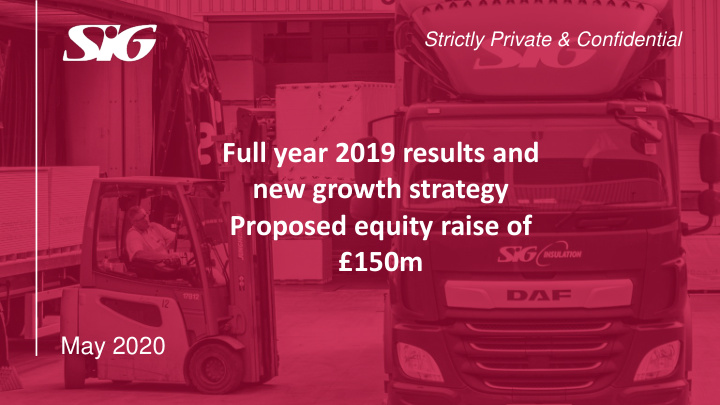 full year 2019 results and new growth strategy proposed