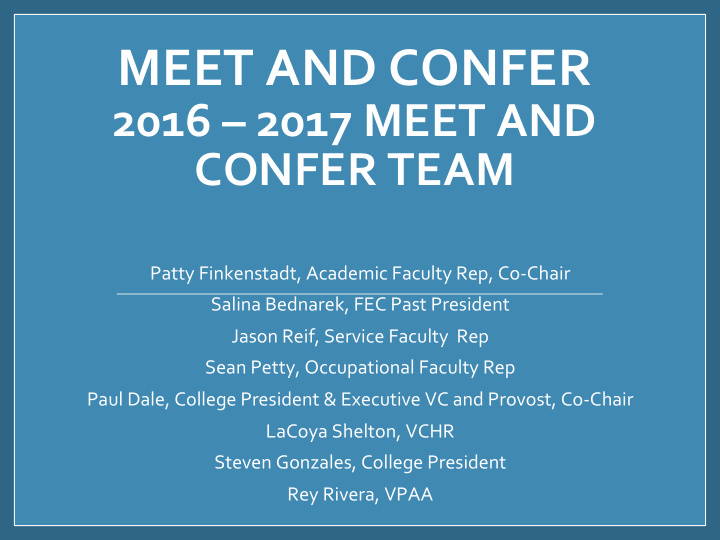 meet and confer