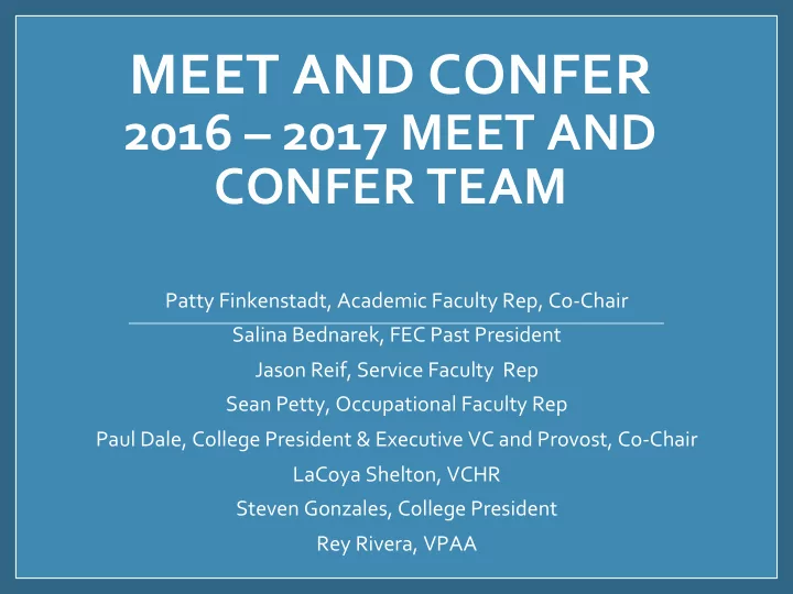 meet and confer