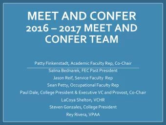 MEET  AND  CONFER    2016    2017  MEET  AND    CONFER  TEAM