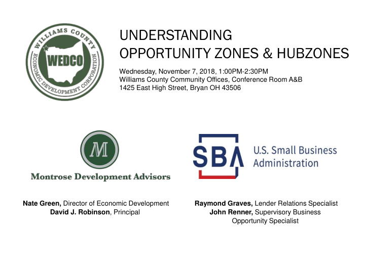 opportunity zones hubzones