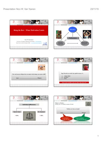 Presentation Nico W. Van Yperen  23/11/15 Nico W. Van Yperen  www.rug.nl/staff/N.van.Yperen Nico W.