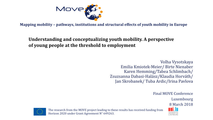 understanding and conceptualizing youth mobility a