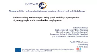 Understanding and conceptualizing youth mobility. A perspective  of young people at the threshold