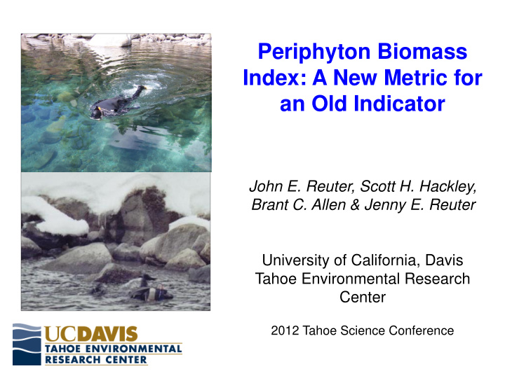 periphyton biomass index a new metric for an old