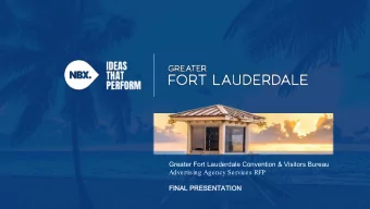 Greater Fort Lauderdale Convention &amp; Visitors Bureau  Advertising Agency Services RFP  FINAL