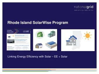 Rhode Island SolarWise Program  Place your chosen  image here. The four  corners must just  cover