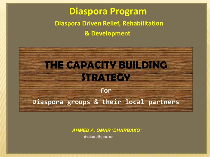 diaspora program