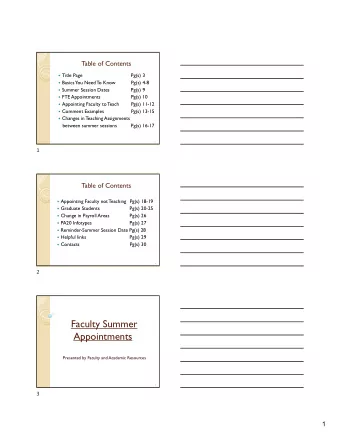 Faculty Summer  Appointments  Presented by Faculty and Academic Resources  3  3  1  Basics you need