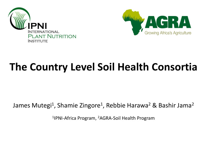 the country level soil health consortia