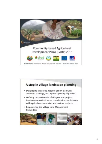 A step in village landscape planning  Developing a realistic, feasible action plan with