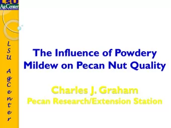 The Influence of Powdery  S  U  Mildew on Pecan Nut Quality  A  g  C  Charles J. Graham  e  n
