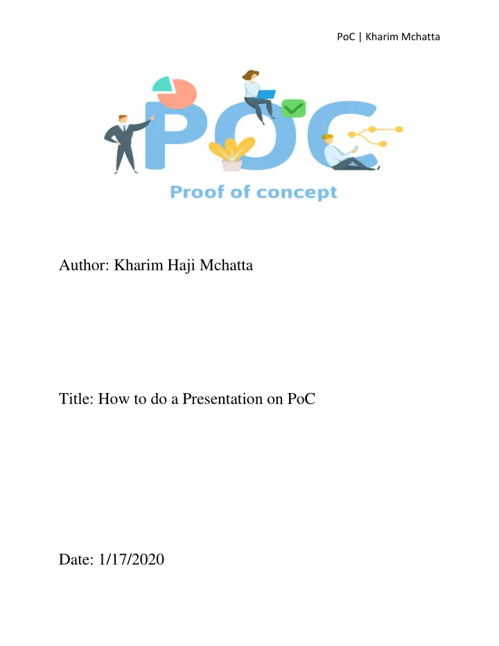 author kharim haji mchatta title how to do a presentation
