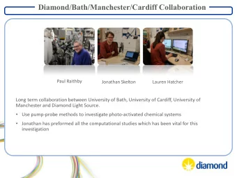 Diamond/Bath/Manchester/Cardiff Collaboration  Paul Raithby  Jonathan Skelton  Lauren Hatcher  Long
