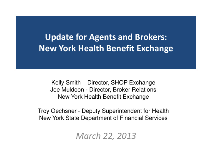 update for agents and brokers new york health benefit