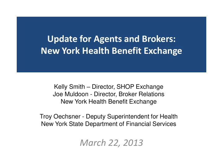 update for agents and brokers new york health benefit
