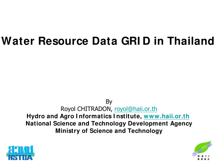 water resource data gri d in thailand