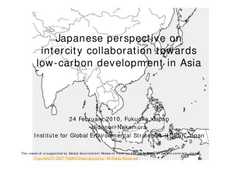 Japanese perspective on  intercity collaboration towards  ll b  d  low-carbon development in Asia