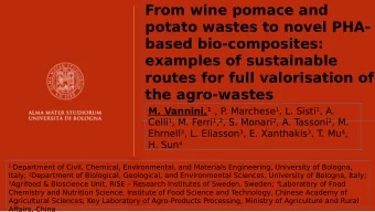From wine pomace and  potato wastes to novel PHA-  based bio-composites:  examples of sustainable