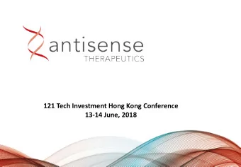 121 Tech Investment Hong Kong Conference  13-14 June, 2018  Forward Looking Statement  This