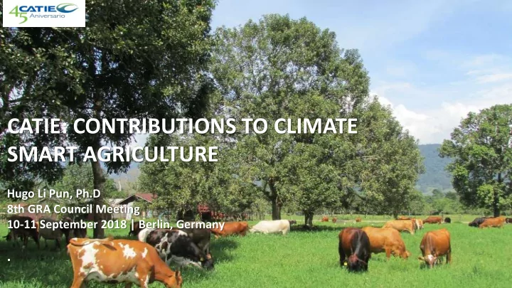 catie contributions to climate smart agriculture