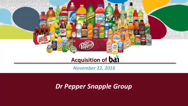 dr pepper snapple group safe harbor statement non gaap
