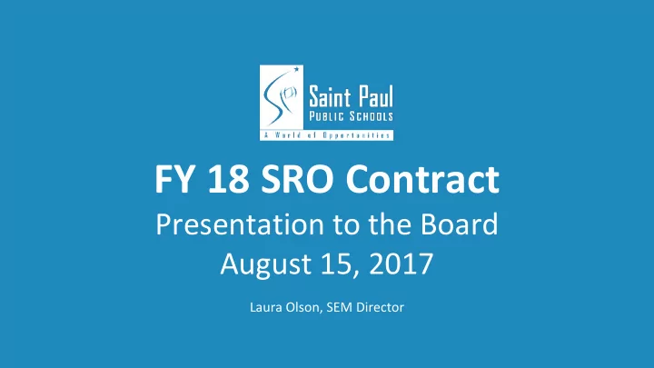 fy 18 sro contract