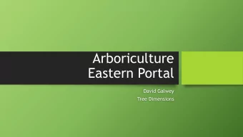 Eastern Portal  David Galwey  Tree Dimensions Arboriculture  Eastern Portal  Corrections to EES
