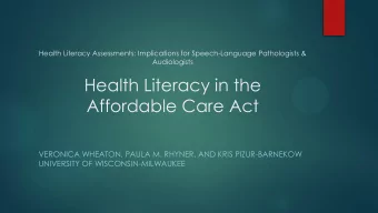 VERONICA WHEATON, PAULA M. RHYNER, AND KRIS PIZUR-BARNEKOW  UNIVERSITY OF WISCONSIN-MILWAUKEE