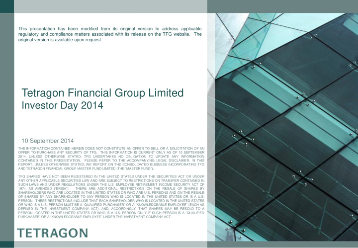 tetragon financial group limited