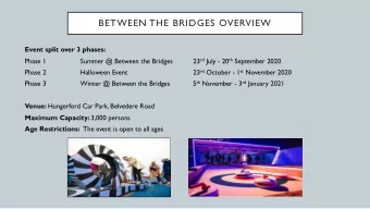 BETWEEN THE BRIDGES OVERVIEW  Event split over 3 phases: 23 rd July - 20 th September 2020  Phase 1