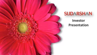 Investor  Presentation  SAFE HARBOR STATEMENT   This presentation may contain statements which