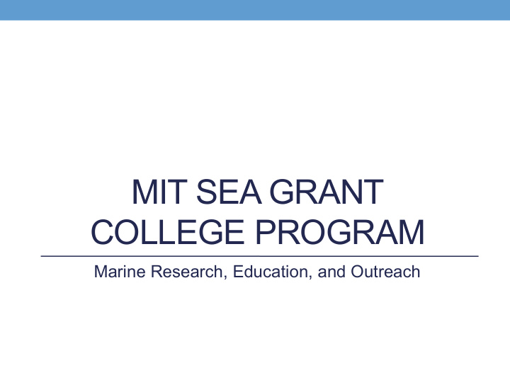 mit sea grant college program