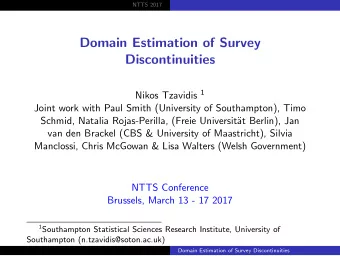 Domain Estimation of Survey  Discontinuities Nikos Tzavidis 1  Joint work with Paul Smith