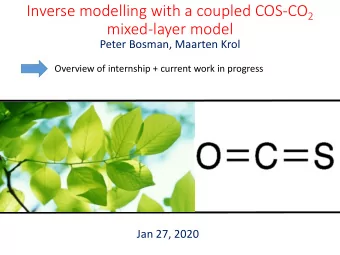 mixed-layer model  Peter Bosman, Maarten Krol  Overview of internship + current work in progress